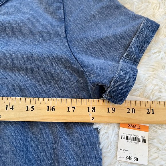 Style Co Womens Dress Small Blue Autumn Lounge Lace Up Coastal Cowgirl Boho13971 - Picture 8 of 12